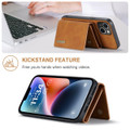 Brown DG.Ming M2 Series 3-Fold Multi Card Wallet Case For iPhone 15 - 4