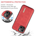 Red iPhone 15 DG.Ming M2 Series Case Removable 3 Fold Wallet - 5