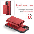 Red iPhone 15 DG.Ming M2 Series Case Removable 3 Fold Wallet - 6