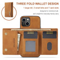 Brown iPhone 15 Plus DG.Ming M2 Case with Detachable Magnetic Wallet - 2