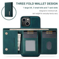 Green DG.Ming M2 Leather Case Removable Wallet Cover For iPhone 15 Plus - 2