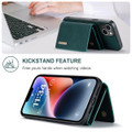 Green DG.Ming M2 Leather Case Removable Wallet Cover For iPhone 15 Plus - 4