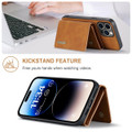 Brown DG.Ming M2 Magnetic Shockproof Case with Wallet For iPhone 15 Pro - 4