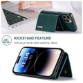 Green DG.Ming M2 Series Case Removable 3 Fold Wallet For iPhone 15 Pro - 4