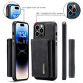 Black iPhone 15 Pro Max DG.Ming M2 Leather Case Removable Wallet Cover - 7