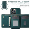 Green DG.Ming M2 Leather Case Removable Wallet Cover For iPhone 15 Pro Max - 2