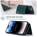 Green DG.Ming M2 Leather Case Removable Wallet Cover For iPhone 15 Pro Max - 4
