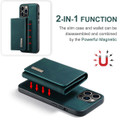 Green DG.Ming M2 Leather Case Removable Wallet Cover For iPhone 15 Pro Max - 6