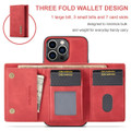 Red iPhone 15 Pro Max DG.Ming M2 Case with Detachable Magnetic Wallet - 2