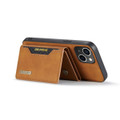 Brown DG.Ming M2 Magnetic 2-in-1 Shockproof  Wallet Case For iPhone 14 Plus - 4