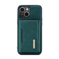 Green iPhone 14 Plus DG.Ming M2 Leather Case Removable Wallet Cover - 2