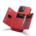 Red iPhone 14 Plus DG.Ming M2 Series 3-Fold Multi Card Wallet Case - 6