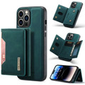 Green DG.Ming M2 Series 3-Fold Multi Card Wallet Case For iPhone 14 Pro - 1