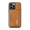Brown DG.Ming M2 Series Case Removable 3 Fold Wallet For iPhone 14 Pro Max - 2