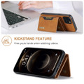 Brown DG.Ming M2 Series 3-Fold Multi Card Wallet Case For iPhone 13 - 3