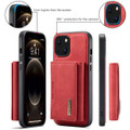 Red DG.Ming M2 Series Luxury Wallet Leather Case For iPhone 13 Mini - 6