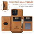 Brown DG.Ming M2 Series 3-Fold Multi Card Wallet Case For iPhone 13 Pro Max - 2