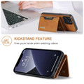 Brown DG.Ming M2 Series 3-Fold Multi Card Wallet Case For iPhone 13 Pro Max - 3