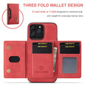 Red iPhone 13 Pro Max DG.Ming M2 Series 3-Fold Multi Card Wallet Case - 2