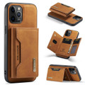Brown DG.Ming M2 Series 3-Fold Multi Card Wallet Case For iPhone 12 / 12 Pro - 1