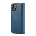 Blue iPhone 15 DG.Ming M2 Magnetic Shockproof Case Leather Wallet - 3