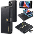 Black DG.Ming M2 Magnetic Shockproof Case Leather Wallet For iPhone 15 Plus - 1