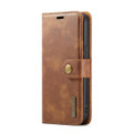 Brown iPhone 15 Plus DG.Ming Textured 3 Card 1 Cash Wallet Magnetic Case - 2