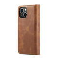 Brown iPhone 15 Plus DG.Ming Textured 3 Card 1 Cash Wallet Magnetic Case - 3