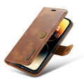 Brown iPhone 15 Pro DG.Ming Premium 2 in 1 Magnetic Case and Wallet - 6