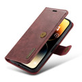 Red iPhone 15 Pro DG.Ming 2 in 1 Leather Wallet Removable Magnetic Case - 6