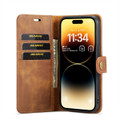Brown DG.Ming Multi Card Wallet Detachable Magnetic Case For iPhone 15 Pro Max - 4