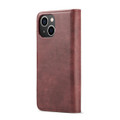 Red iPhone 14 Plus DG.Ming Luxury Leather Wallet with Magnetic Case Cover - 3