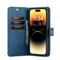 Blue iPhone 14 Pro DG.Ming Multi Card Wallet Detachable Magnetic Case - 4
