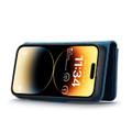 Blue iPhone 14 Pro DG.Ming Multi Card Wallet Detachable Magnetic Case - 5