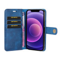 Blue DG.Ming 2 in 1 Leather Wallet Removable Magnetic Case For iPhone 13 - 5