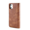 Brown iPhone 11 DG.Ming 2 in 1 Leather Wallet Removable Magnetic Case - 3