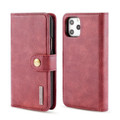Red DG.Ming Textured 3 Card 1 Cash Wallet Magnetic Case For iPhone 11 Pro - 1