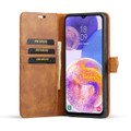 Brown Galaxy A23 DG.Ming Magnetic 2-in-1 Shockproof Leather Wallet Case - 4