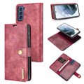 Red DG.Ming 2 in 1 Leather Wallet Removable Magnetic Case For Galaxy S21 FE - 1