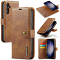 Brown DG.Ming 2 in 1 Leather Wallet Removable Magnetic Case For Galaxy S23 FE - 1