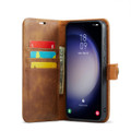 Brown DG.Ming 2 in 1 Leather Wallet Removable Magnetic Case For Galaxy S23 FE - 4
