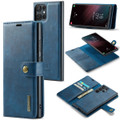 Blue DG.Ming Textured 3 Card 1 Cash Wallet Magnetic Case For Galaxy S23 Ultra - 1