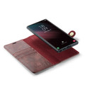 Red Galaxy S23 Ultra DG.Ming Textured 3 Card 1 Cash Wallet Magnetic Case - 5