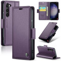 Purple Galaxy S24 CaseMe Butterfly Buckle RFID Anti-theft Case - 1