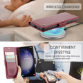 Wine CaseMe Butterfly Buckle RFID Anti-theft Case For Galaxy S24+ Plus - 7