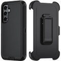 Black Rugged Heavy Duty Defender Case with Belt Clip For Galaxy S24 - 1