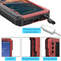 Vibrant Red Galaxy Z Fold5 Metal Case | Rugged Military Grade Protection, Full Body Armor - 7