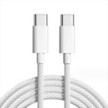 1M White USB Type C to Type-C Fast Charging Braided Data Cable - 1