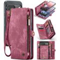 Wine  2 in 1 Retro Zipper Wallet Magnetic Case For Google Pixel 9 - 1
