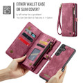Red Galaxy S25 CaseMe 8 Card Slot Wallet  Magnetic Case  - 5